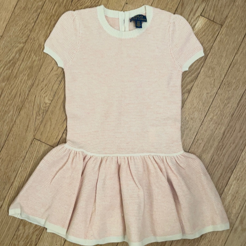 Polo Ralph Lauren: pink & white knit dress (sz 4)
